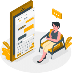 a woman chatting using her phone
