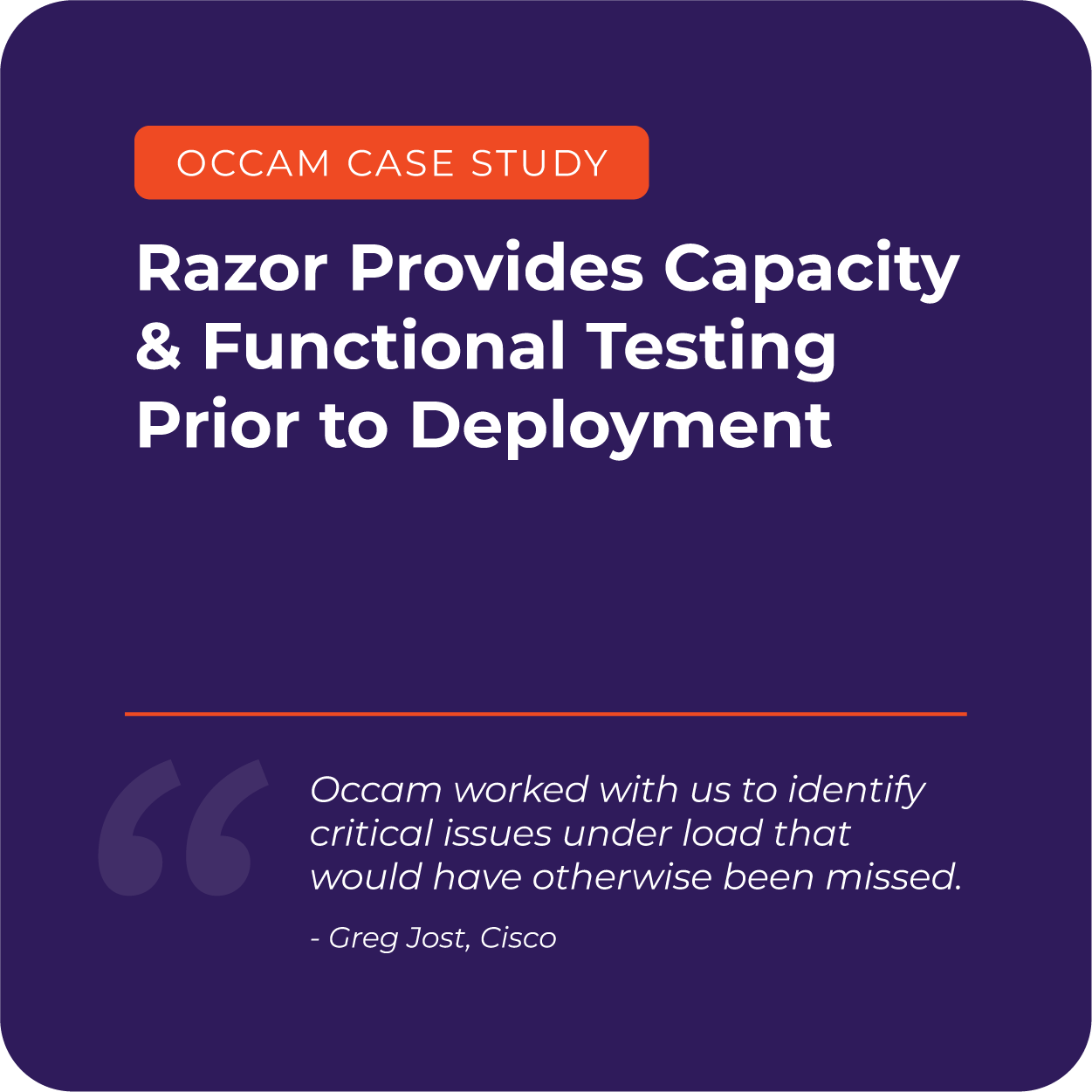Razor Providers Capacity & Functional Testing Prior to Deployment