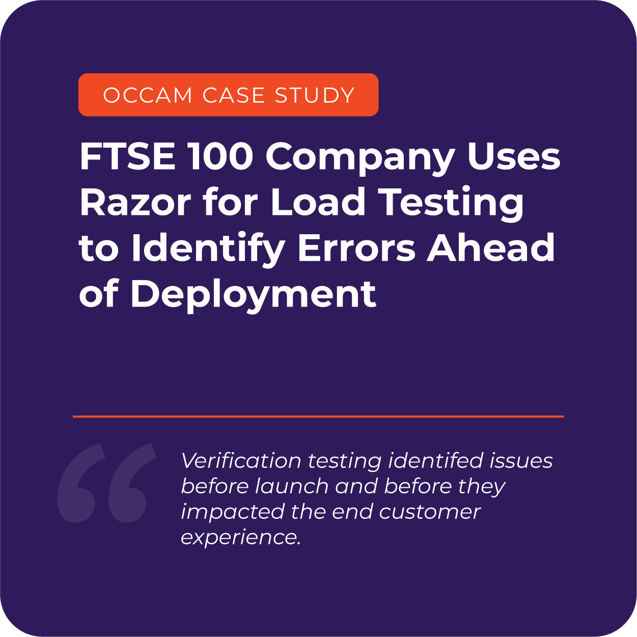 FTSE 100 Company Uses Razor for Load Testing to Identify Errors Ahead of Deployment